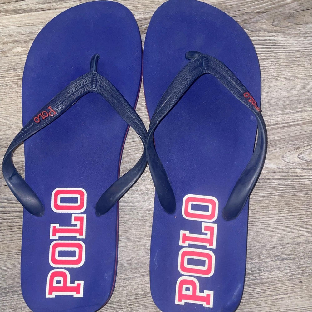 POLO RALPH LAUREN Shoes Men 9/10 FLIP FLOPS Beach Resortwear Vacation Cruise